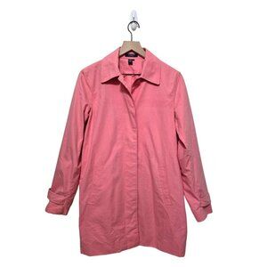 Chaps Pink Cotton Blend Lightweight Trench Coat Sz M